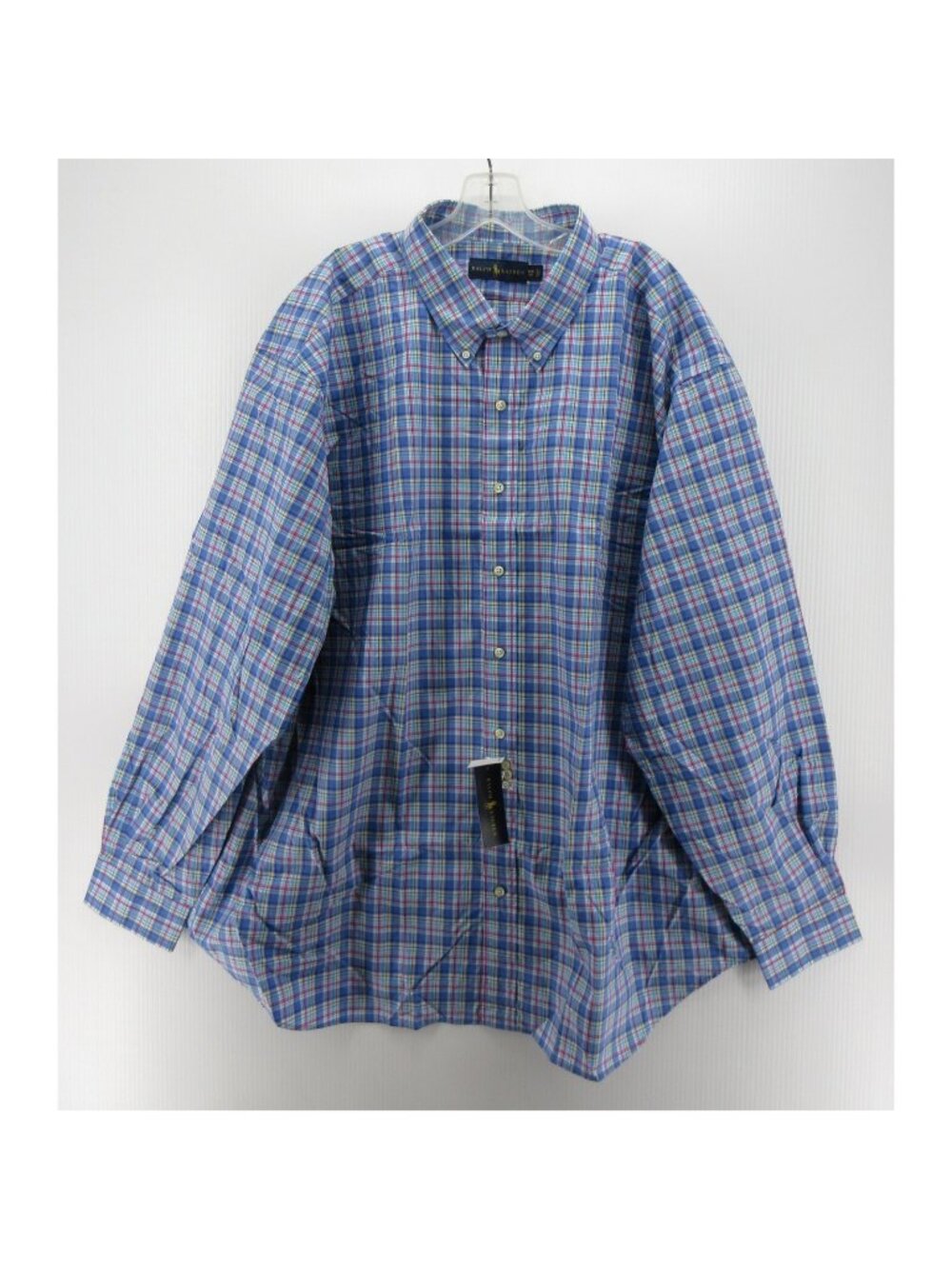 Ralph Lauren Shirt 3XB Big Button Down Plaid Preppy Poplin Pony Woven